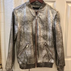 COPY - Zara leather bomber jacket